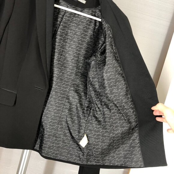 Karl LAGERFELD Black‎ One Button Closure Blazer Sz M - Picture 5 of 13
